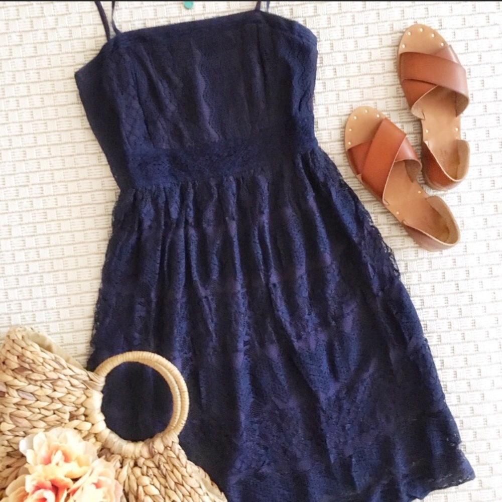 Nadia Rima Navy Lace Dress
